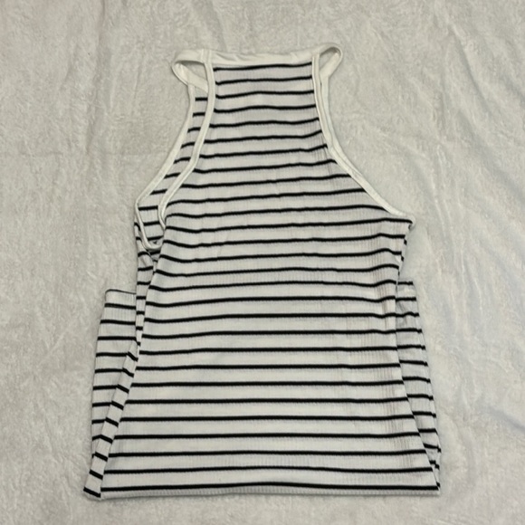 NWOT white & black ribbed spaghetti strap mini dress - small - Picture 3 of 3